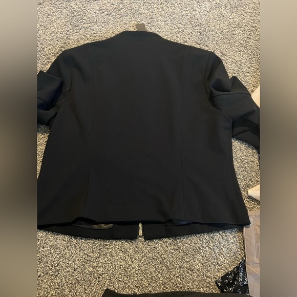 ALLEGRA K Crop Vintage Double Breasted Motorcycle Zip Up Steampunk Jacket - Picture 6 of 7